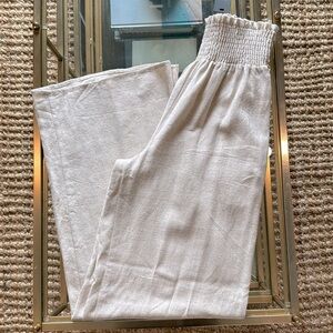 NWT Linen-Blend Wide-Leg Pants XS
